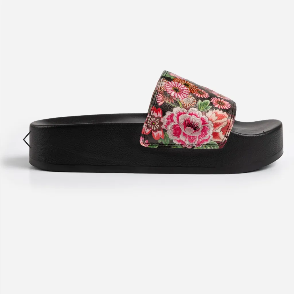 Johnny Was Bloom Platform Pool Slides 10 NWT - Image 3