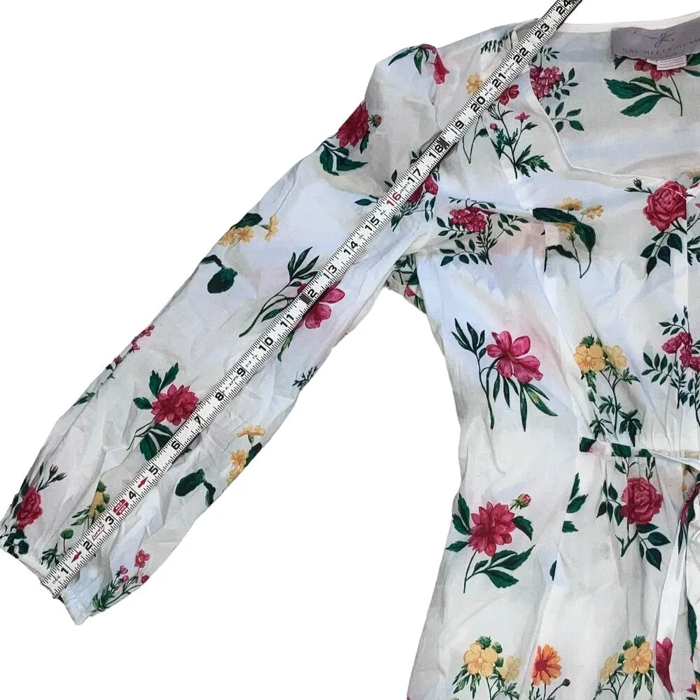 Gal Meets Glam Tabitha V-neck Long-sleeve White Floral Maxi Dress-size 8 - Image 12
