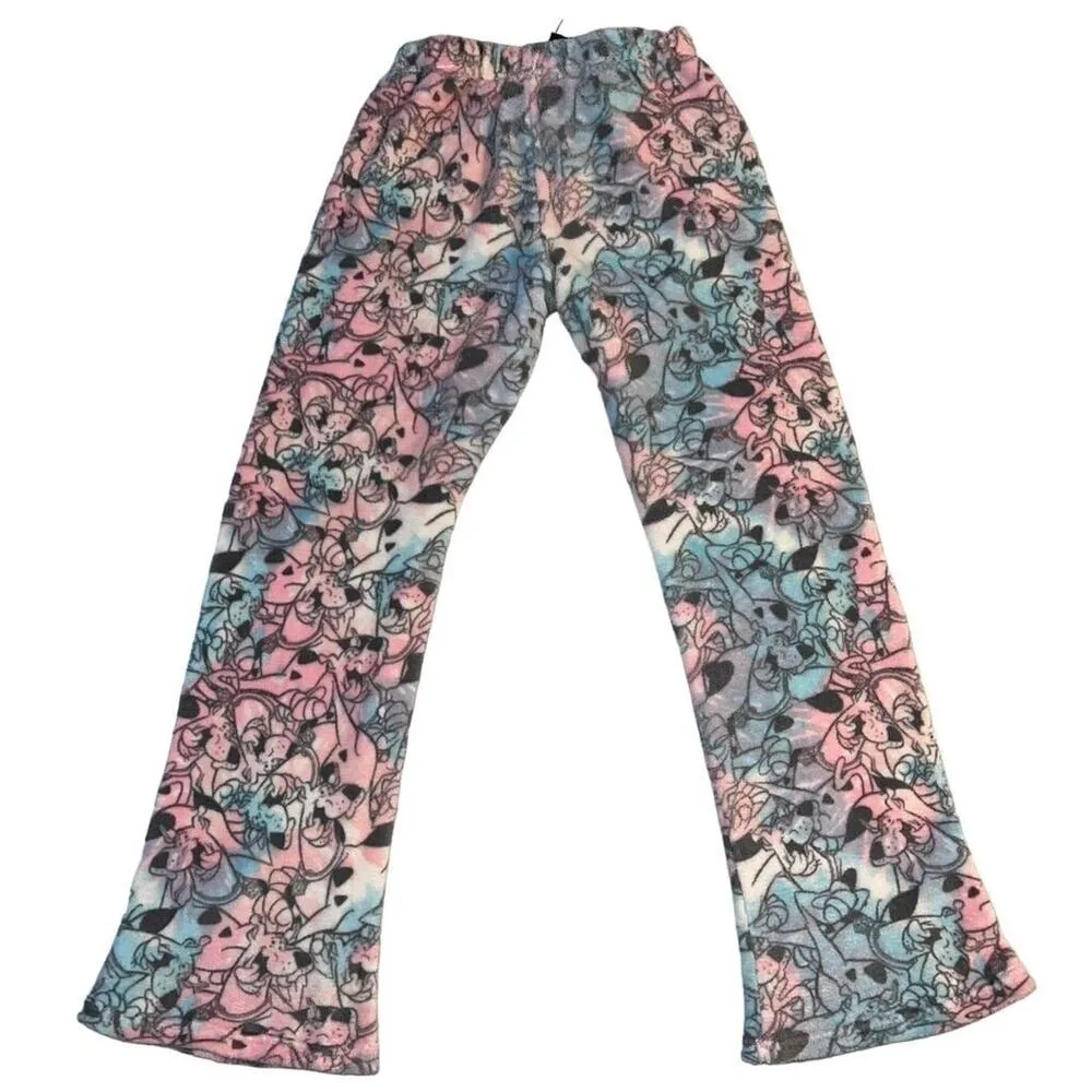 Scooby Doo Womens Lounge Pants Pajamas Fleece Flare Leg Pull On Pink Blue Medium - Image 6
