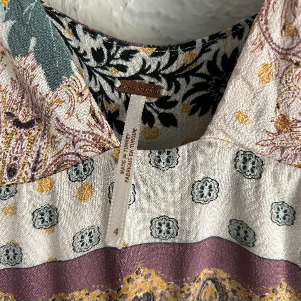 Free People Margarita Patchwork Wide Leg Jumpsuit Boho Open Back Size 4 - Image 6