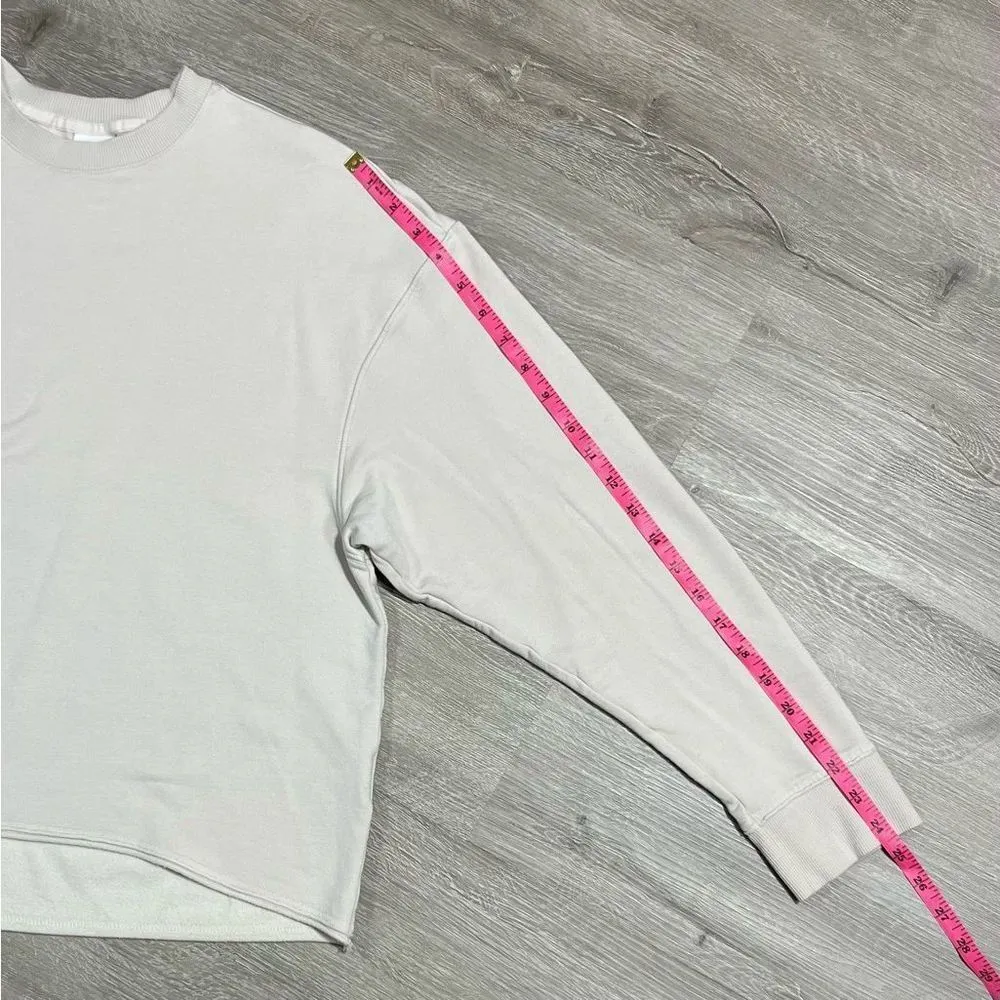 Nike Yoga Luxe Fleece Crew Long Sleeve Top Women’s Sz S Modal Tan Oversized - Image 12