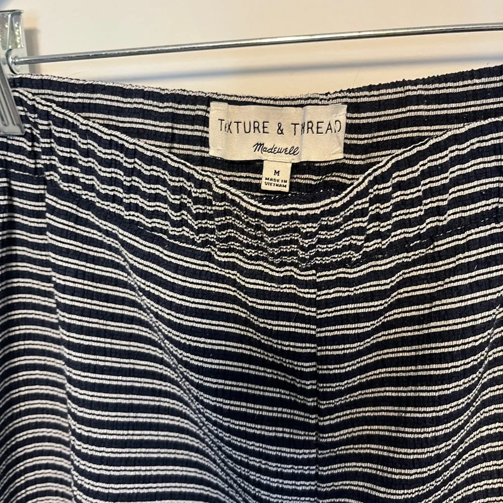 Madewell Texture & Thread Wide Leg Pull On Pant in Stripe Sz M - Image 9