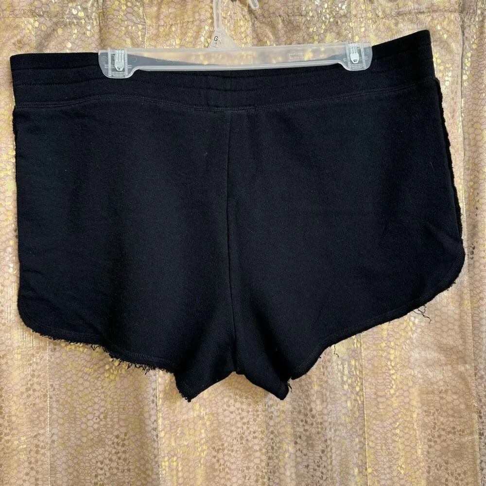 PINK Victorias Secret Black Drawstring Cotton Lounge Shorts Large - Image 2