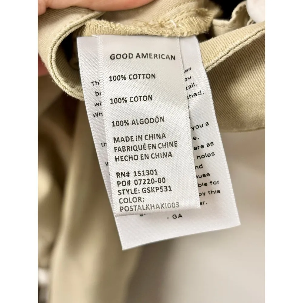 NWT Good American High Waisted Wide-Leg Skate Trouser Pants Postal Khaki 0 / 25 - Image 7