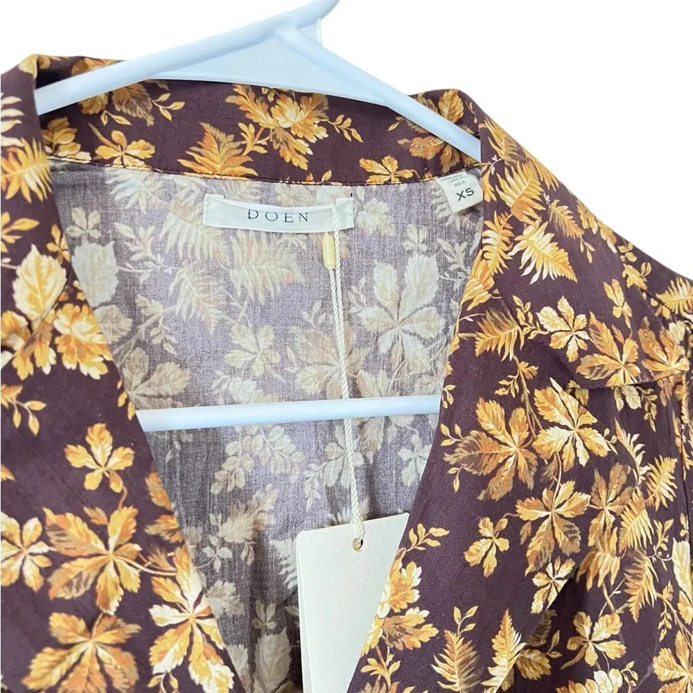 Doen NEW Sheila Top in Fern Grove Floral Orange Size XS - Image 9