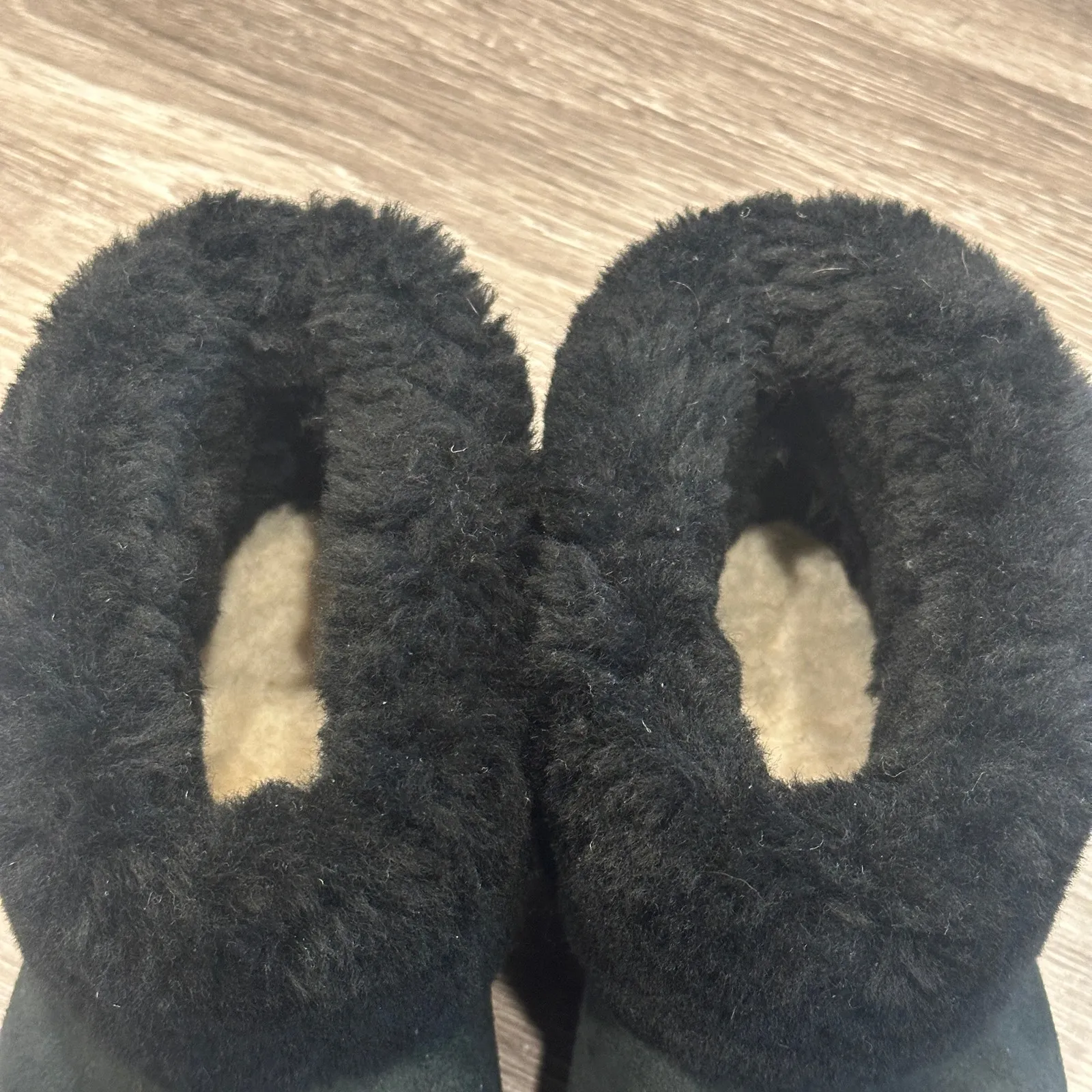 Ugg Black Classic Mini Fluff Shearling Sheepsksin Cuff Boot Sz 8 Cozycore Lounge - Image 5