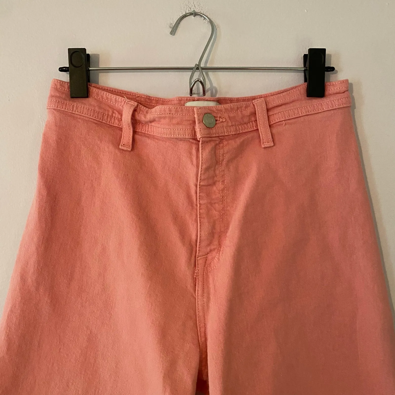 Pistola Pink Flamingo Penny Wide Leg Cropped Jeans Frayed Women's size 29 - Image 4