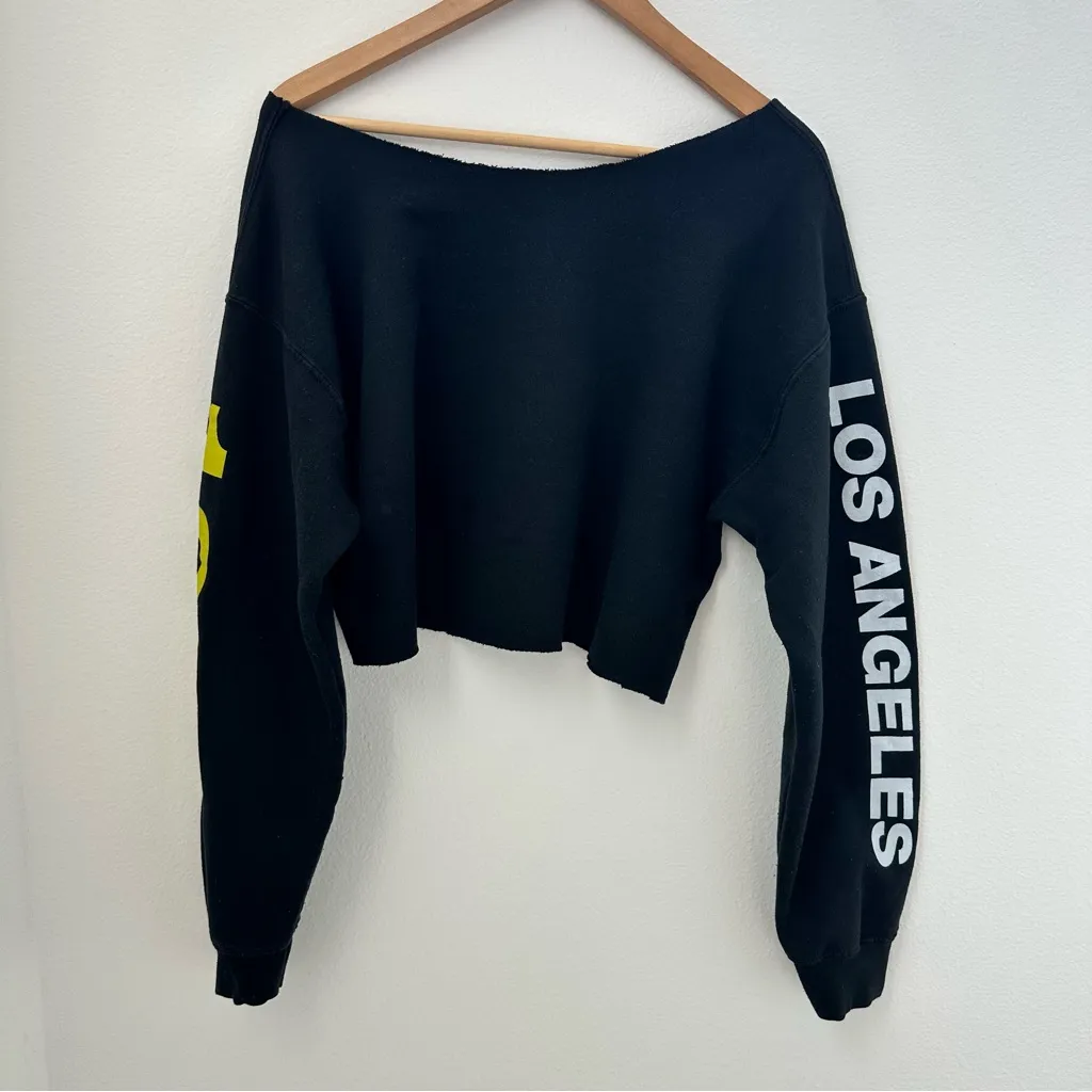Boyz N The Hood Off the Shoulder Cropped Sweatshirt Black Size M - Image 5