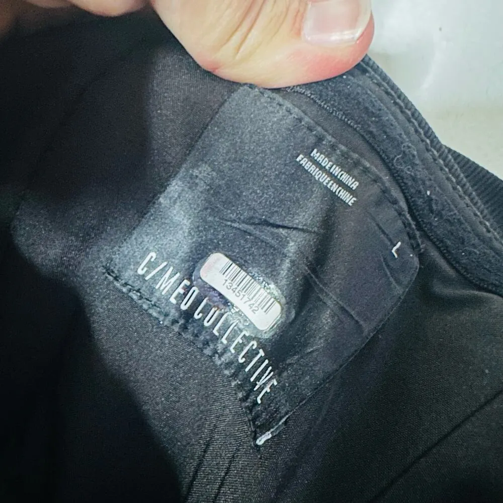 C/MEO COLLECTIVE Black Strapless Ribbed Side Slit Midi Dress Size Large - Image 7