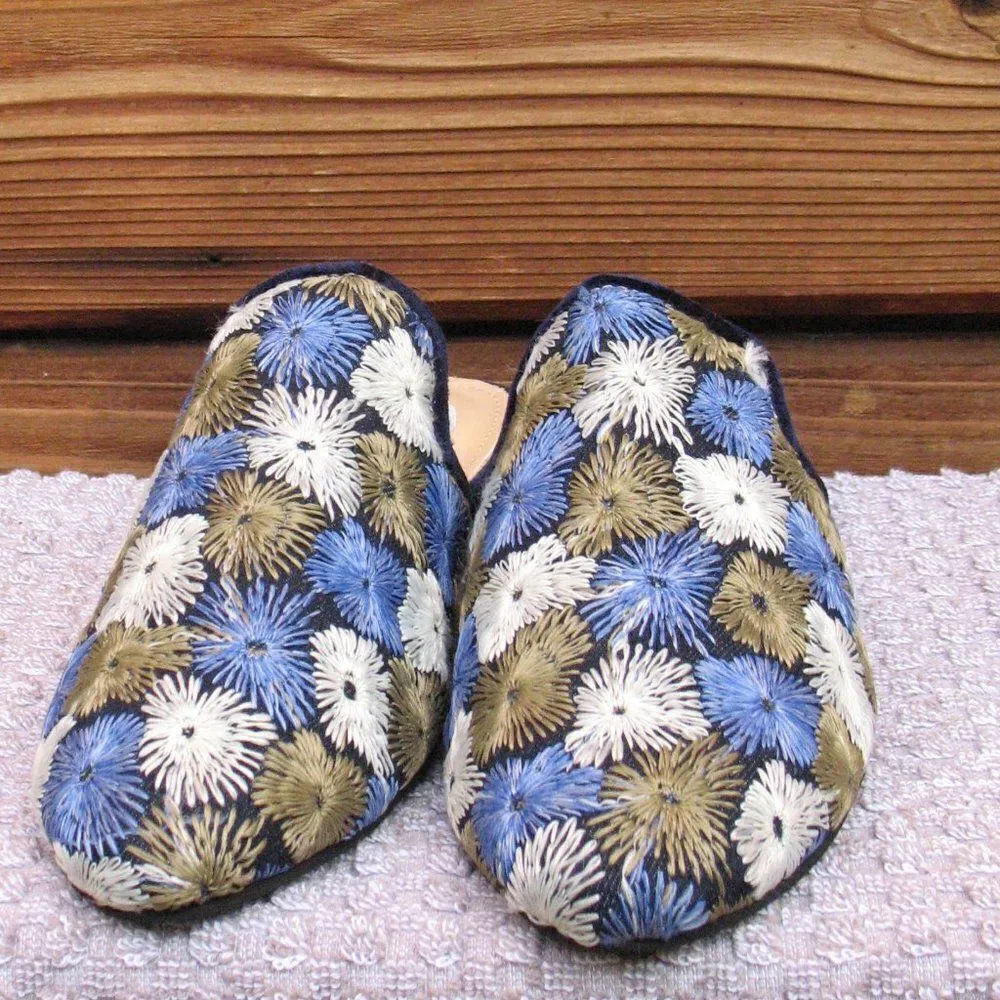 NWT Kaanas Blue Embroidered Mules Shoes - Image 3