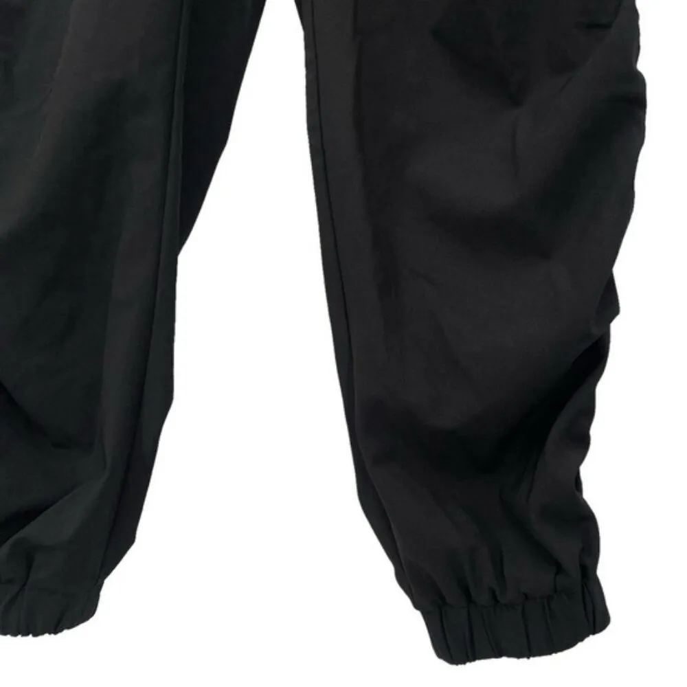 Zelos  Women’s Black Ruched Athletic Track Pants Joggers - Image 5