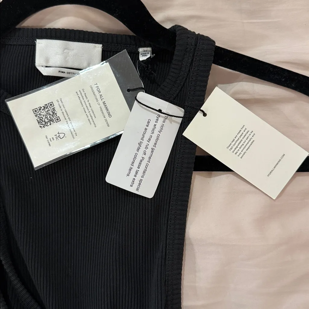 NWT 7 For All Mankind Black Tank Top - Image 3