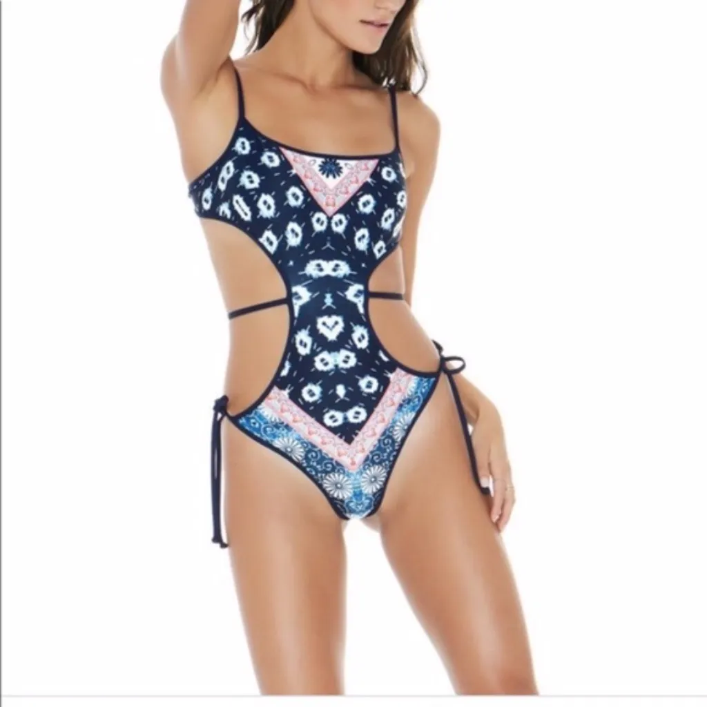 NWT L*Space Ludlow One Piece Swimsuit Blue SZ-8 - Image 5