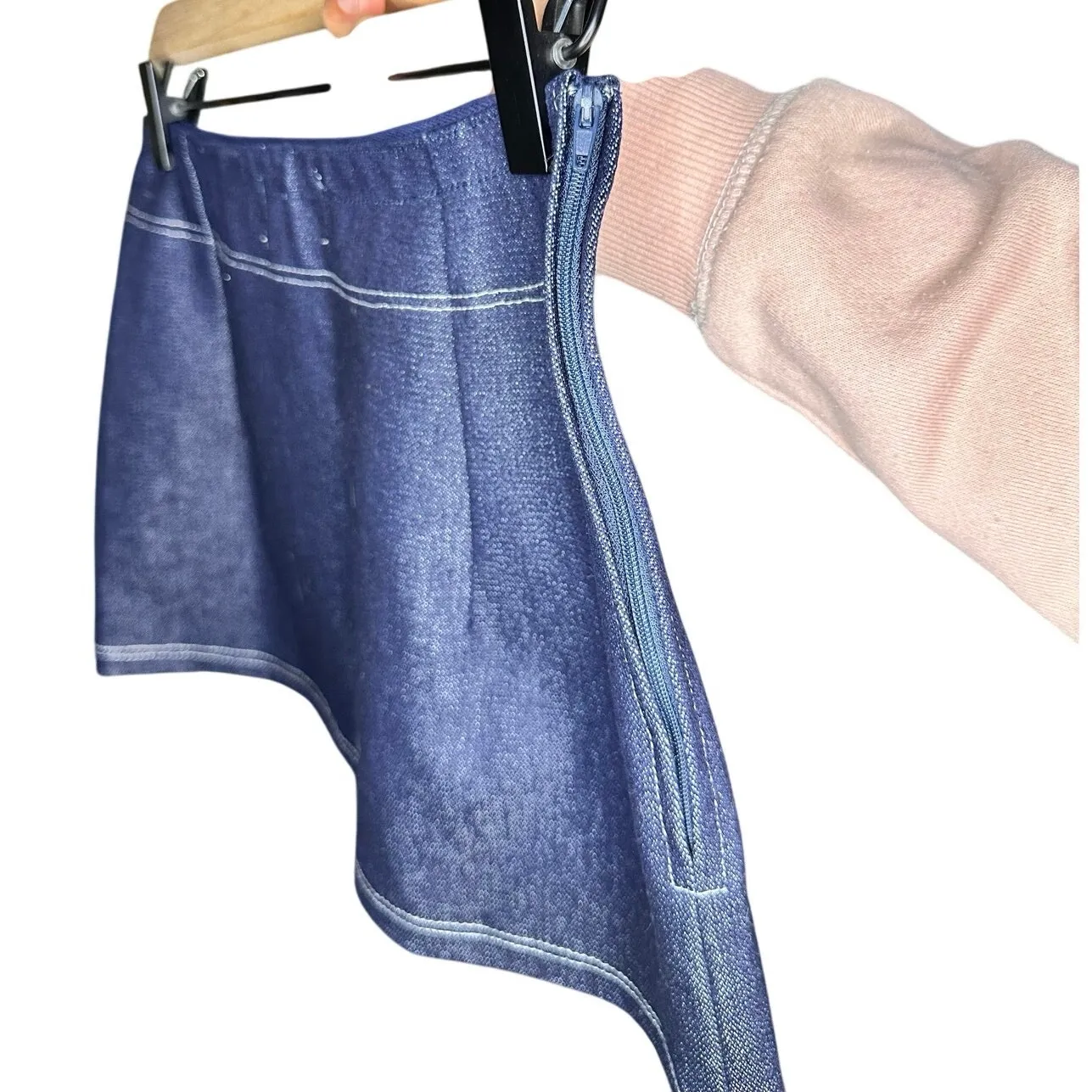 MaisonCleo Micro Mini Skirt Denim Blue Size XS/S - Image 3