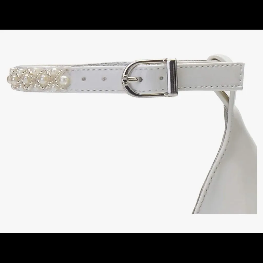 Elegant White Heeled Sandals Size 7.5 - Image 3