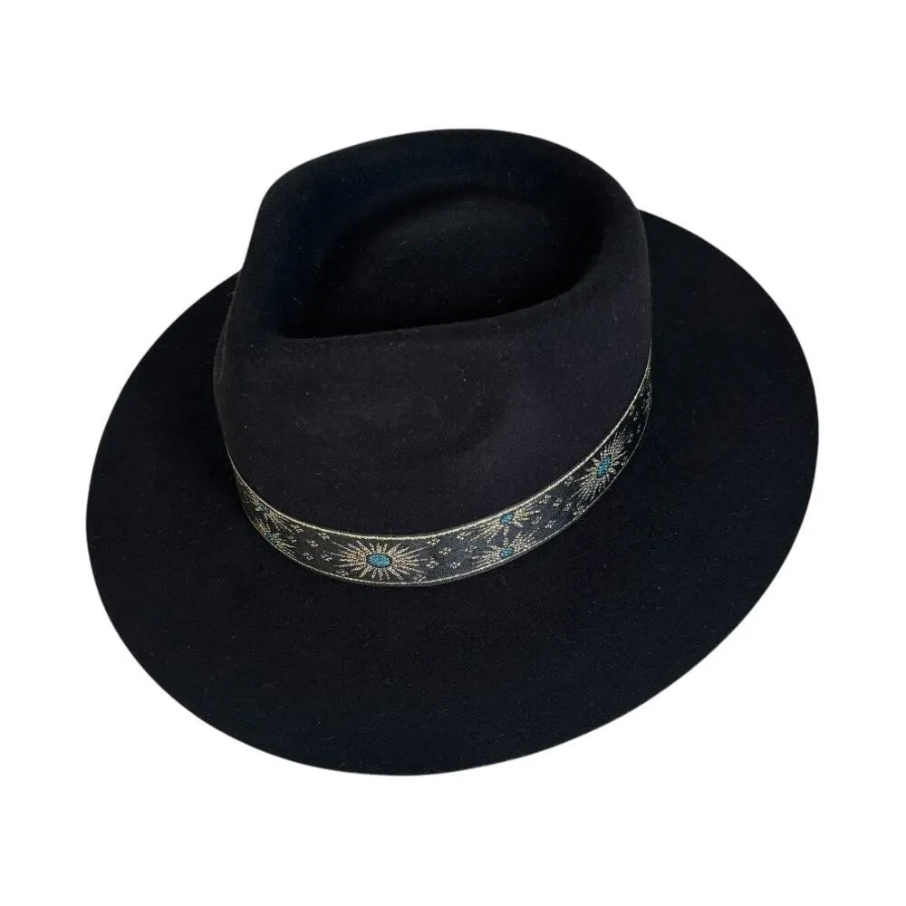 Lack of Color The Phoenix Black Australian Wool Boater Hat Size Small 55CM NWT - Image 3