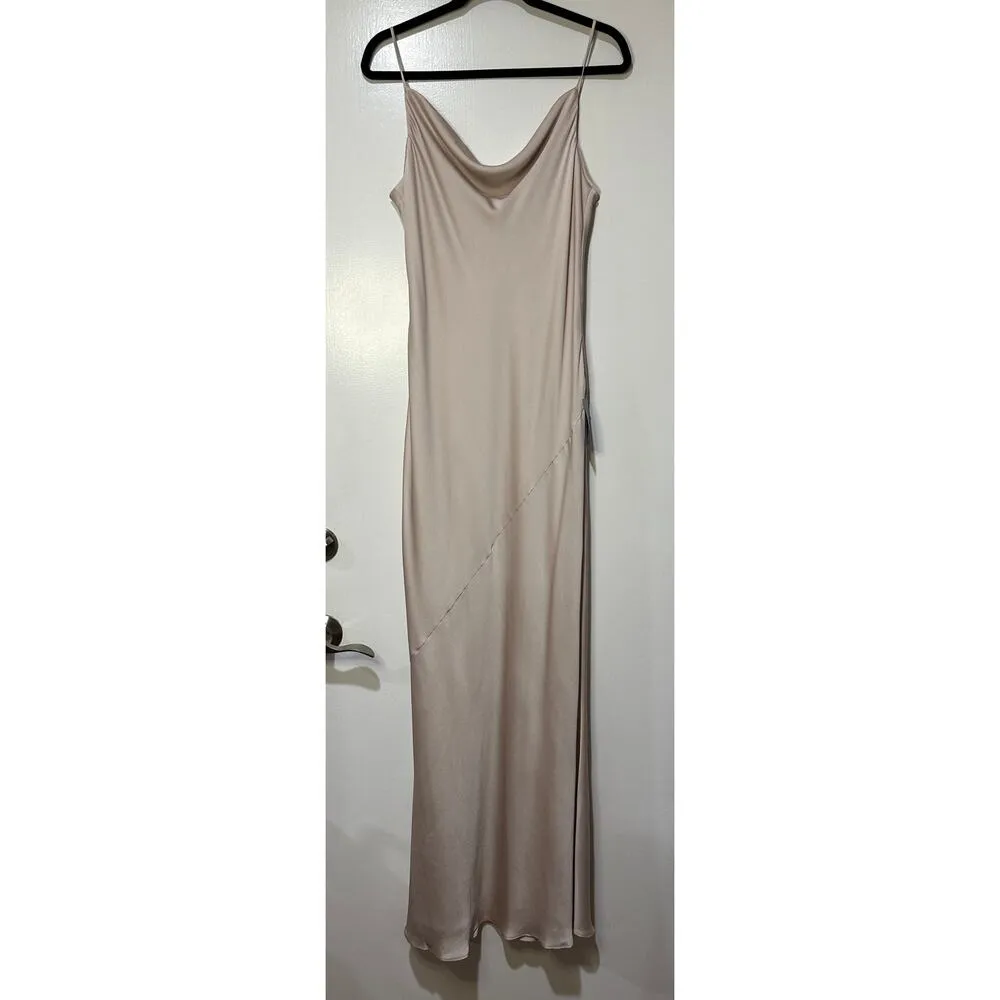 Shona Joy Luxe Bias Cowl Slip Dress Champagne Size 8 NWT Chic Silhouette Satin - Image 2