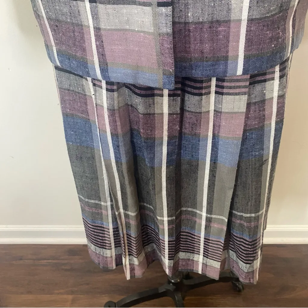 Vintage Prophecy Blazer Pleat Midi Skirt Set Plaid Sz 4 - Image 9