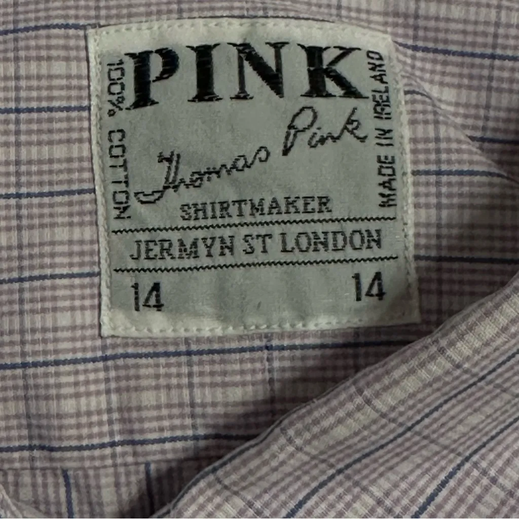 Thomas Pink Women’s Size 14 Lavender Blue Checkered‎ Cotton Button Down Shirt Purple - Image 7