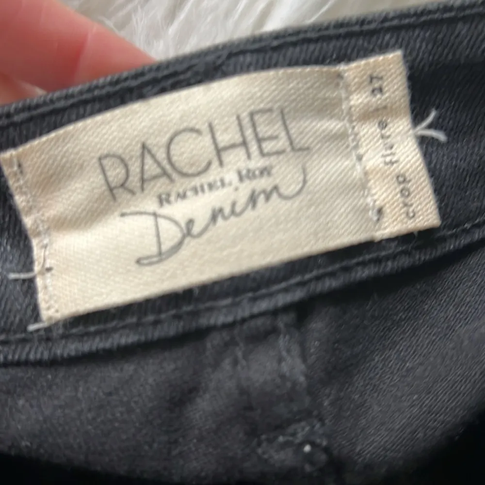 RACHEL ROY black crop flare leg studded denim Size 27 - Image 10