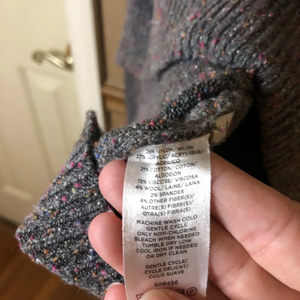 Lou‎ & Grey Speckled Marl Wool blend Cowl Neck Sweater Grey Size Large - Image 5