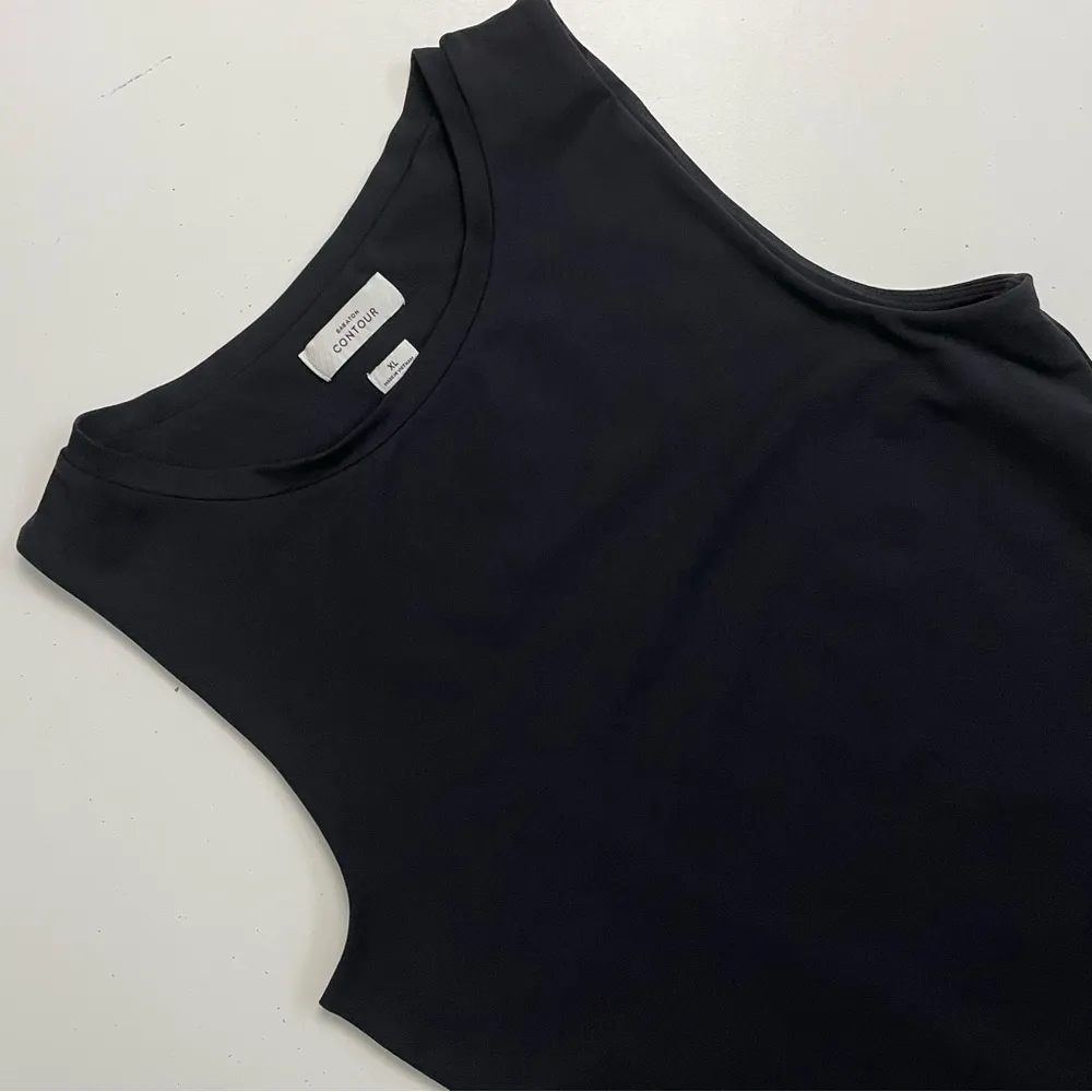 Babaton Contour Bodysuit Crew High Neckline Sleeveless Thong Black - Image 3