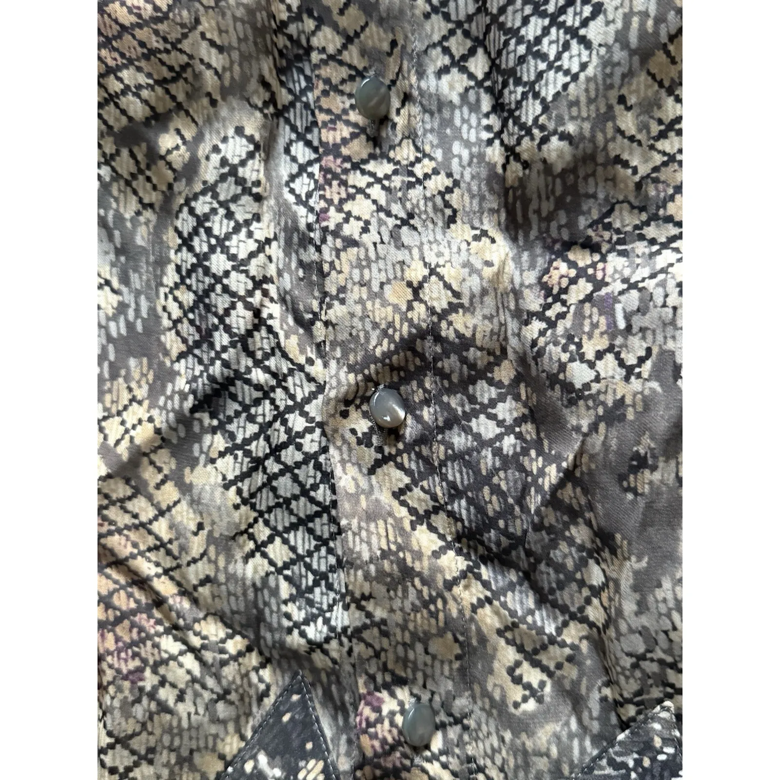 NWT ESCADA Silk Blouse Womens 40 (Medium) Brown Snake Print Button Up Shirt Top - Image 10