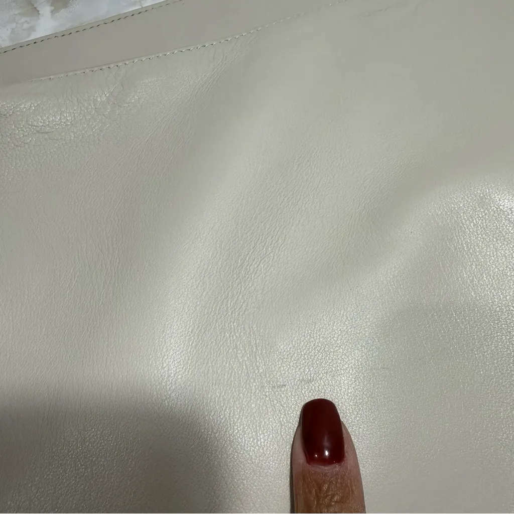 NWT Massimo Dutti Nappa Leather‎ Bag With Double Strap In Cream - Image 6