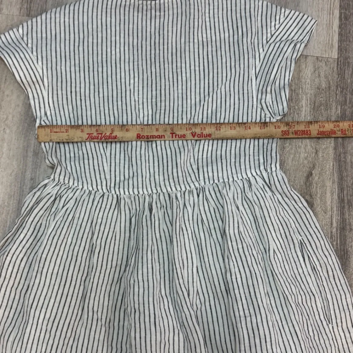 Vineyard Vines Jet Stripe Tiered‎ Linen Dress XS V Neck Cap Sleeve NWT - Image 8