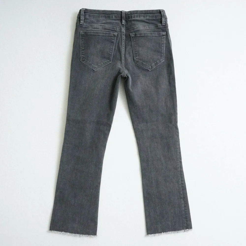 Free People Womens Mid Rise Raw Hem Crop Jeans Size 26 Grey Stretch Denim - Image 4