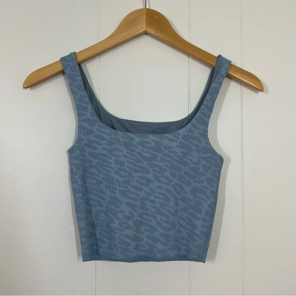 Carbon38 Glacier Blue Leopard Ribbed Crop Tank - Image 8