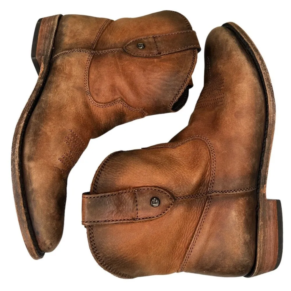 Liberty Black Brown Leather Pull On Boots Women's Size 10 - Image 5