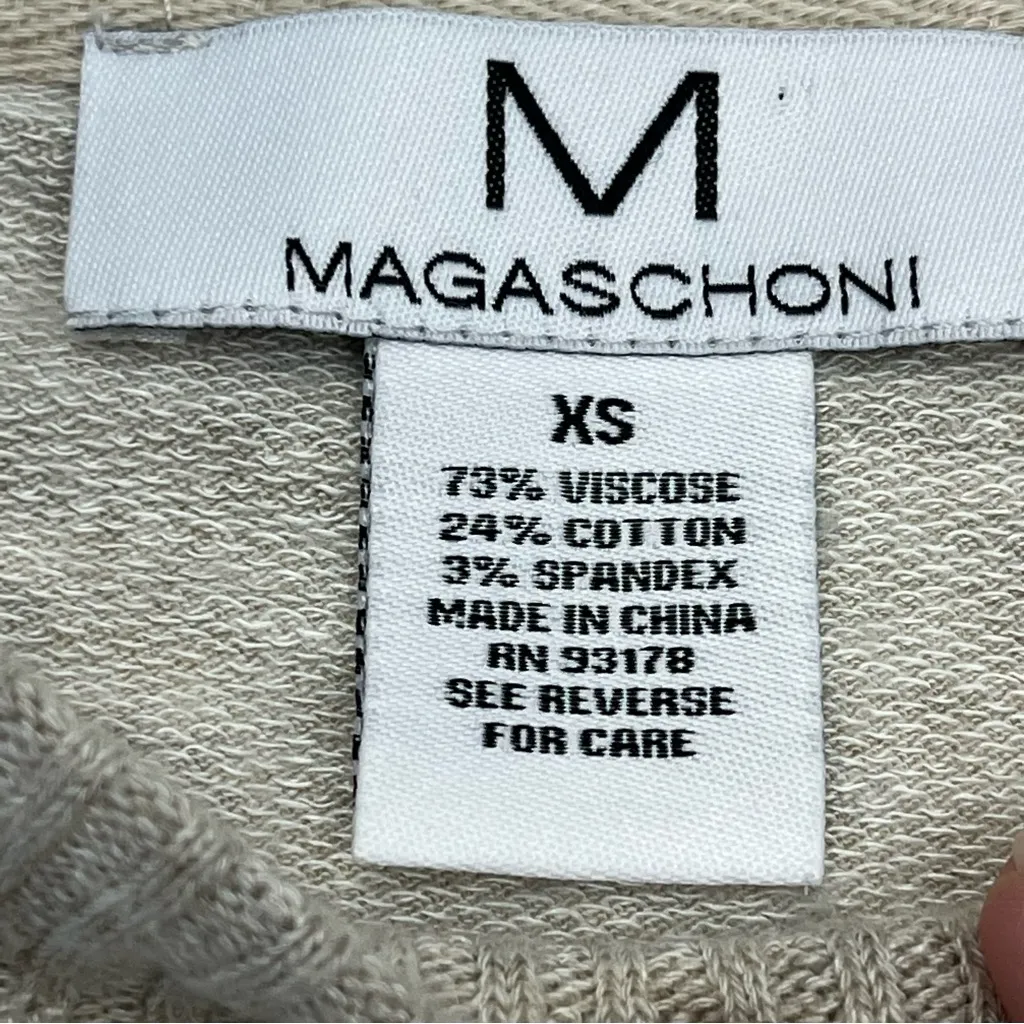 Magaschoni Sweater Womens Size XS Oatmeal Tan Cream Top Knit‎ Crewneck Pullover - Image 2