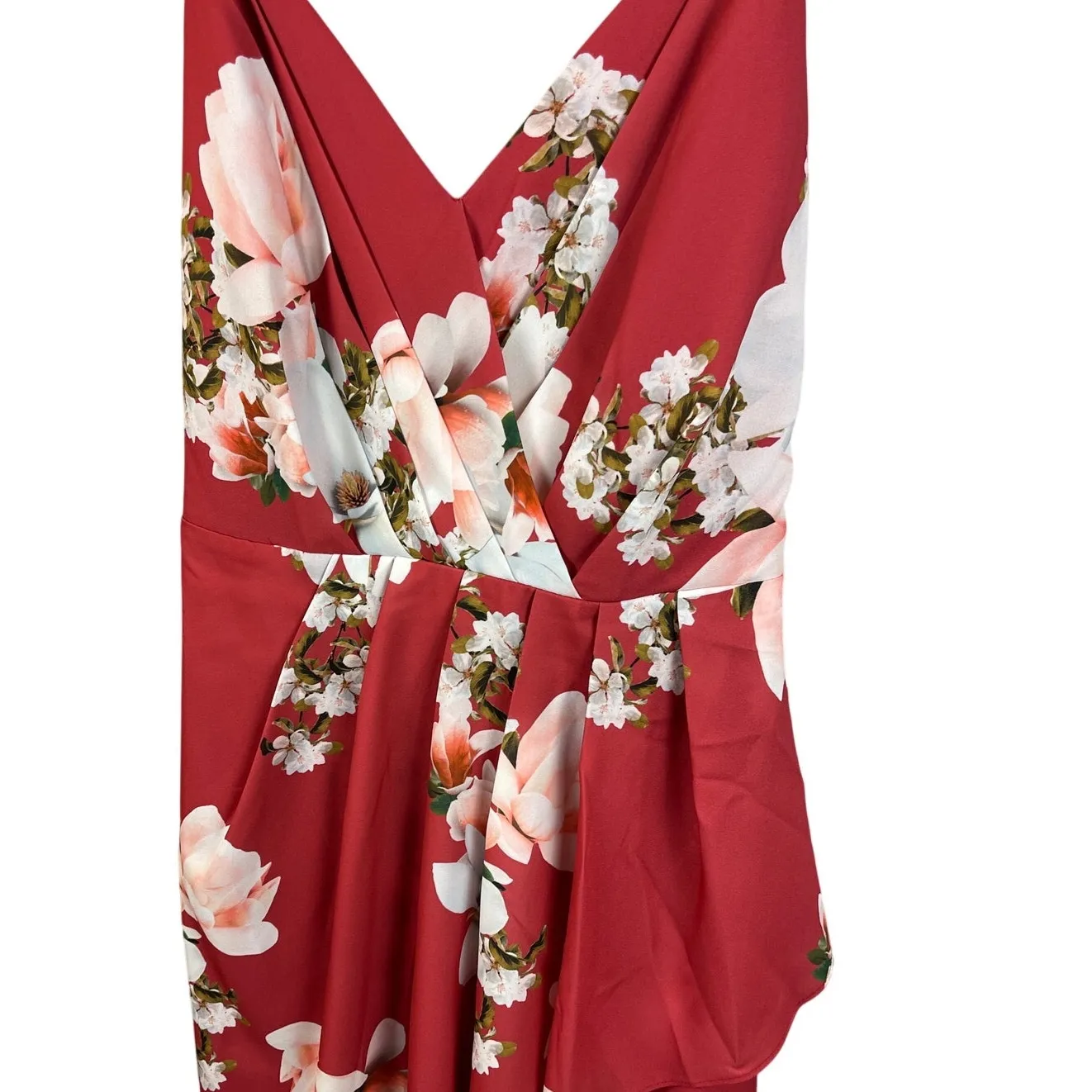 City Chic Plus Maxi Faux Wrap Lotus Ruffled Dress in Sacred Lotus‎ Size 24 - Image 10