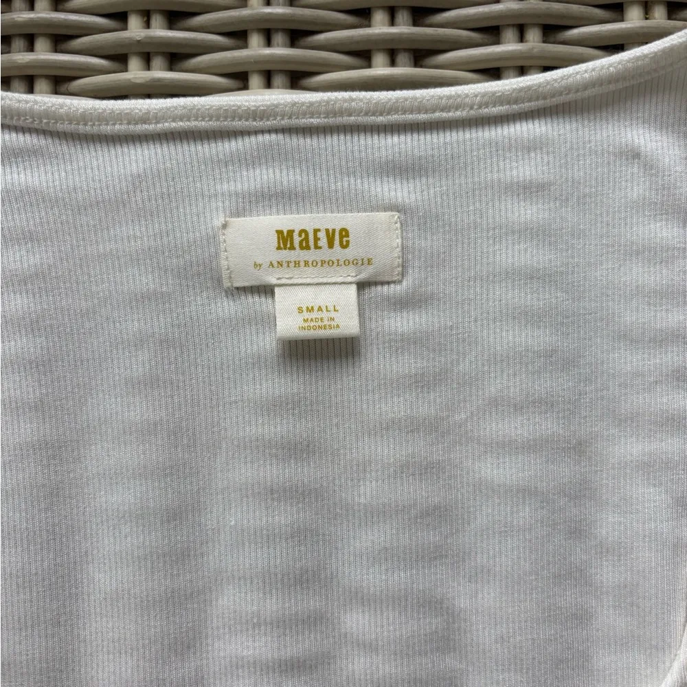 Maeve by Anthropologie Ribbed Square‎ Neck Shirt small boho layered classic - Image 6