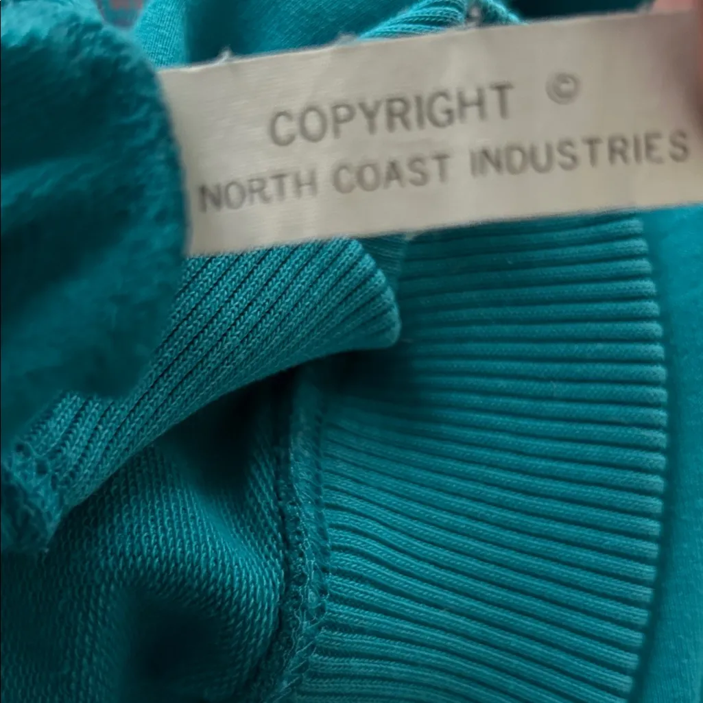 Vintage Belvedere Teal Patterned 90s Artsy Sweatshirt Size Medium Blue - Image 6