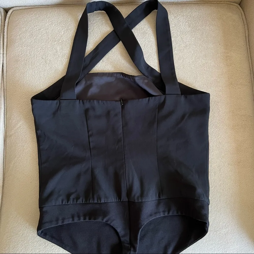 Lovers + friends black bodysuit size M sleeveless cross to cross CL - Image 3