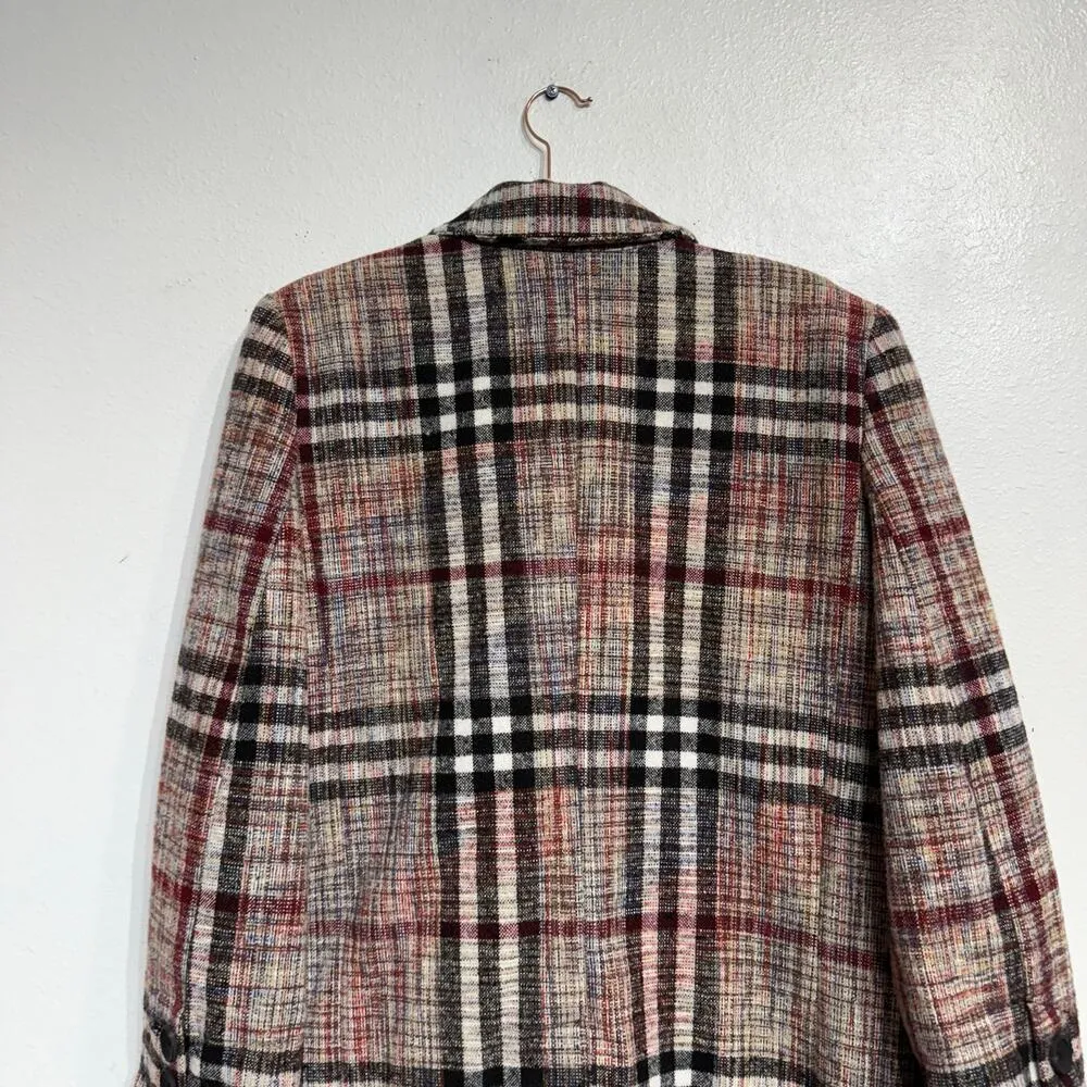 Free People Checked Plaid Woven Jacket Sz S - Image 9