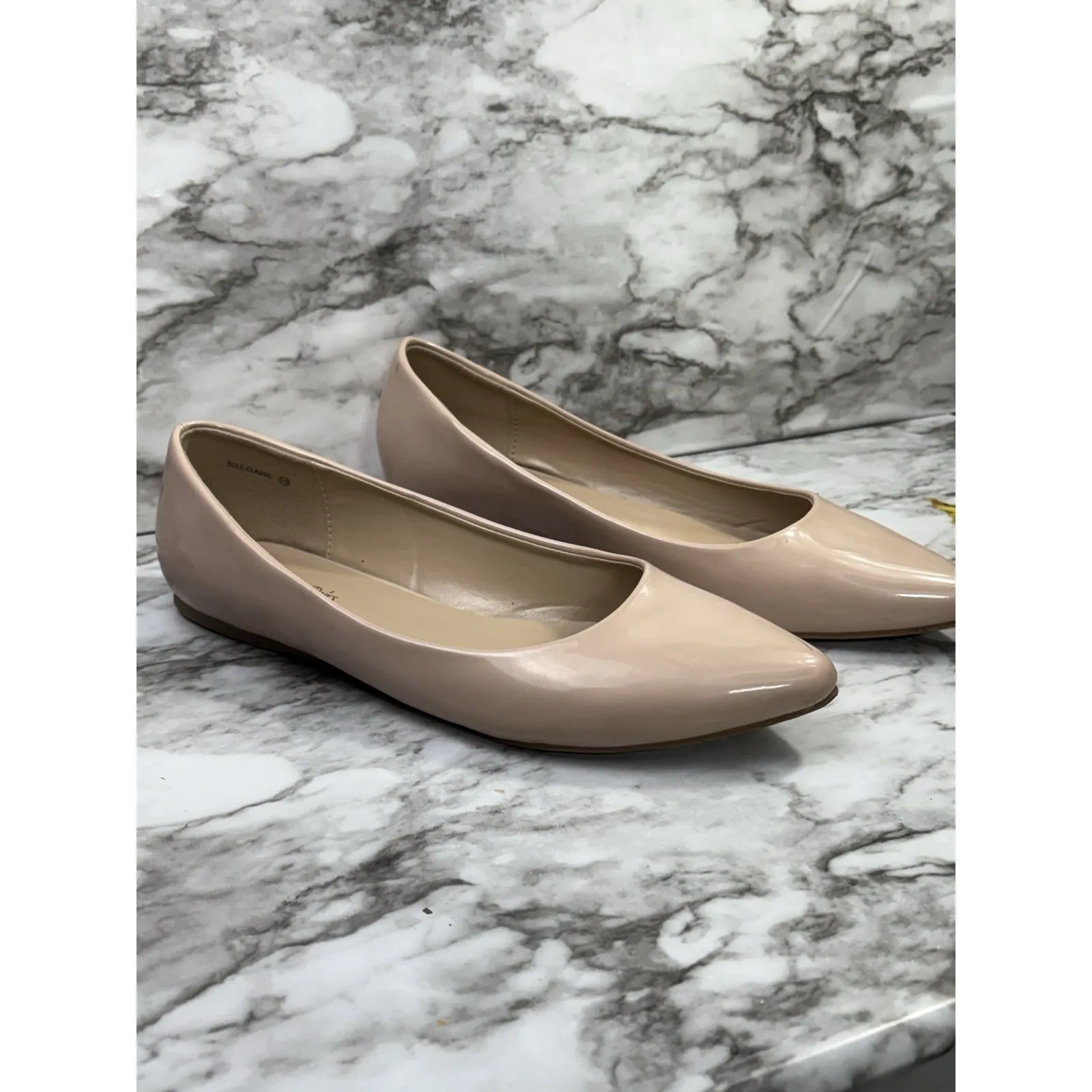 Dream Pairs Nude Patent Ballet Flats Womens Size 10 Slip On Dress Shoe Classic - Image 2