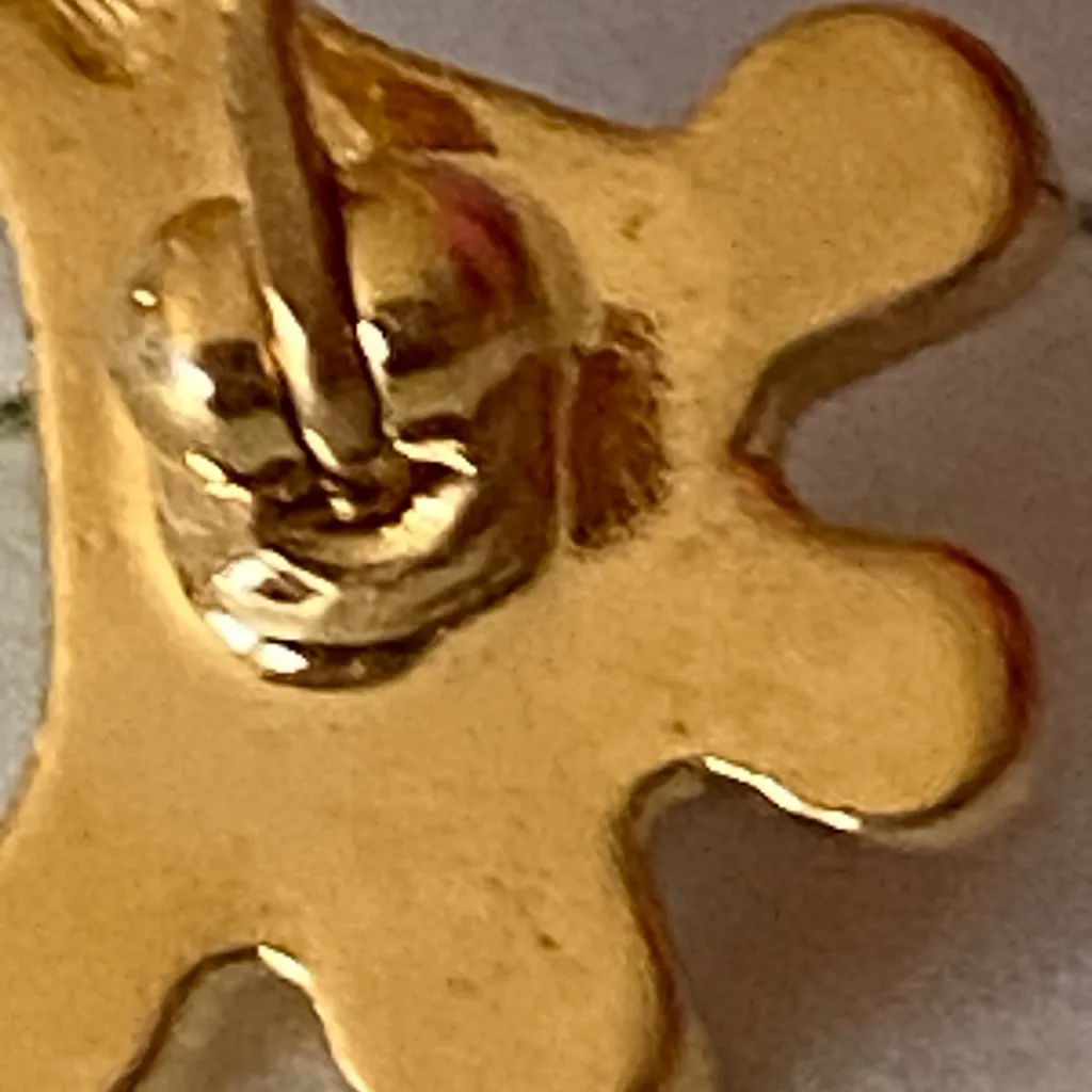 Monet Leaping Frog Gold Tone Brooch Pin. Hombre green rhinestones - Image 4