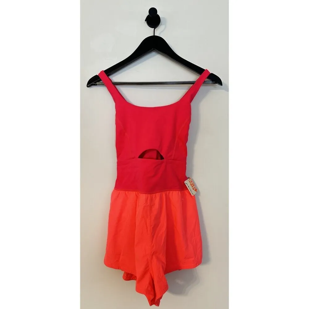 FREE PEOPLE Movement Righteous Runsie in Electric Sunset Size Small NWT - Image 3