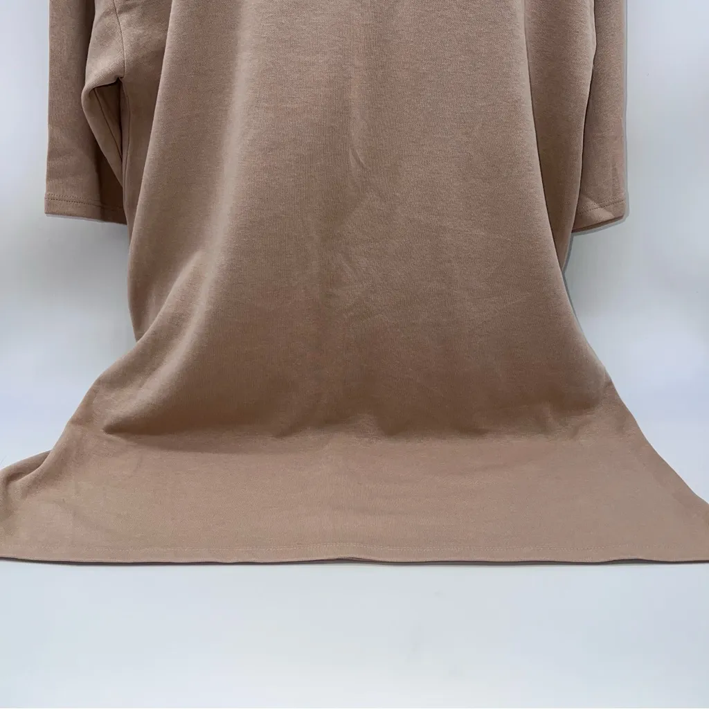 Zara Elegant Blush Tan Women's Turtleneck Sweatshirt Dress w/3/4 Sleeveless-Sz L - Image 3