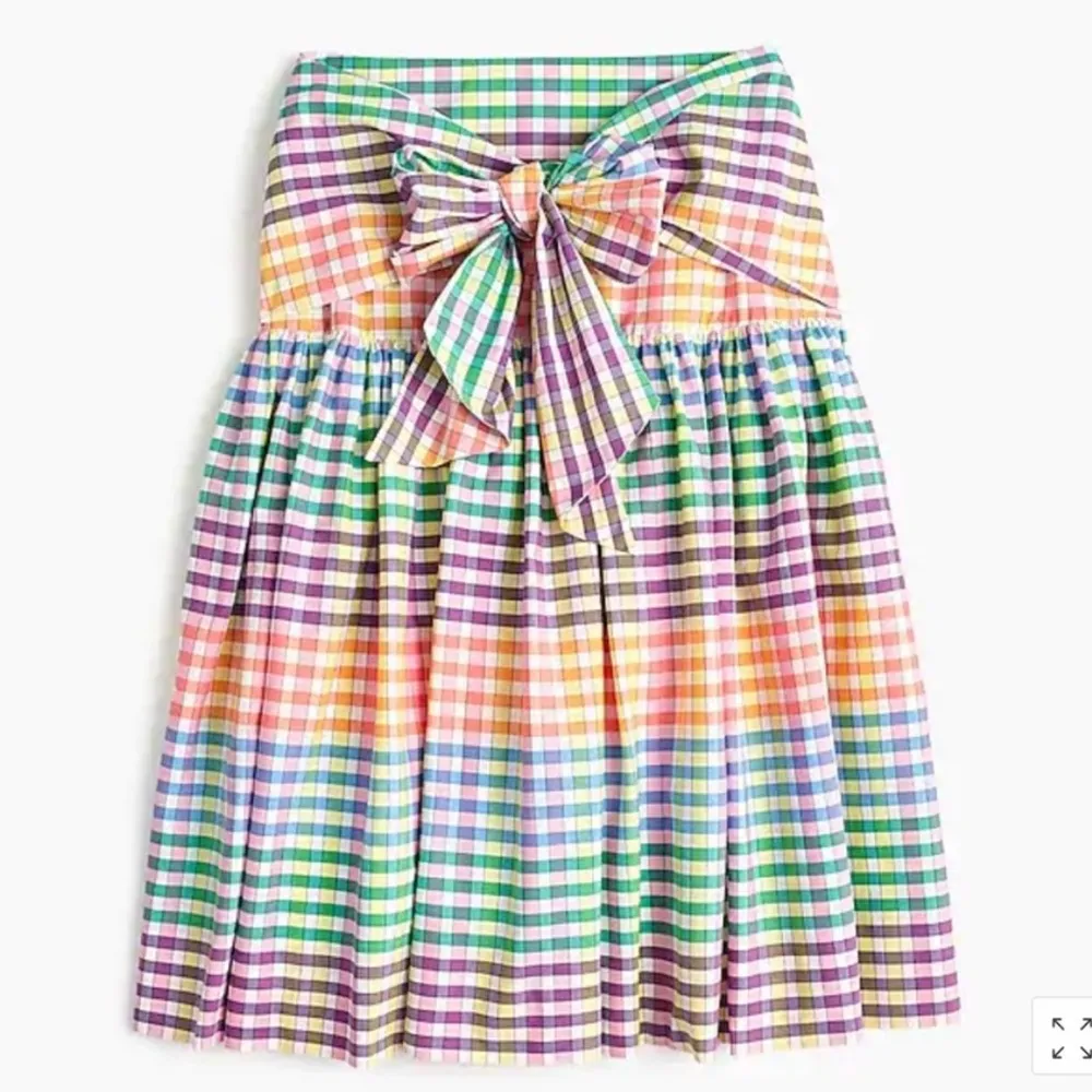 J. CREW G5031 Rainbow Gingham Tie-Front Skirt $118 EUC 6 - Image 9