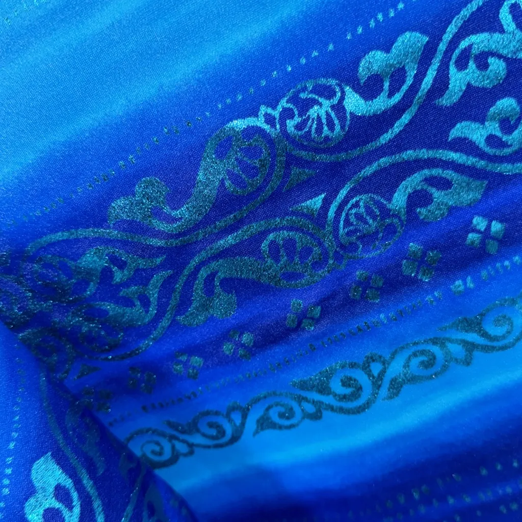 LP Swim by Maxine 2x Blue Patterned Women's Swim Sarong - Image 3