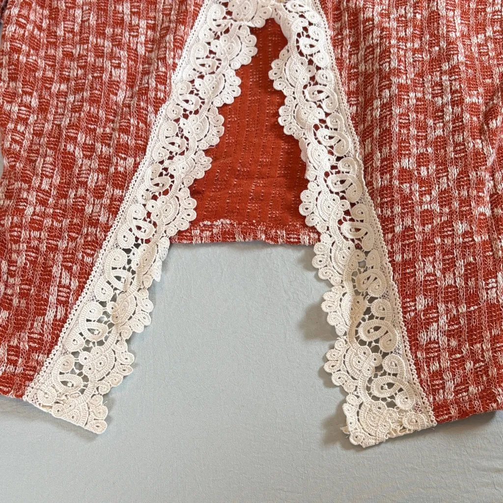 Entro Textured Orange and Cream Sweater - Image 5