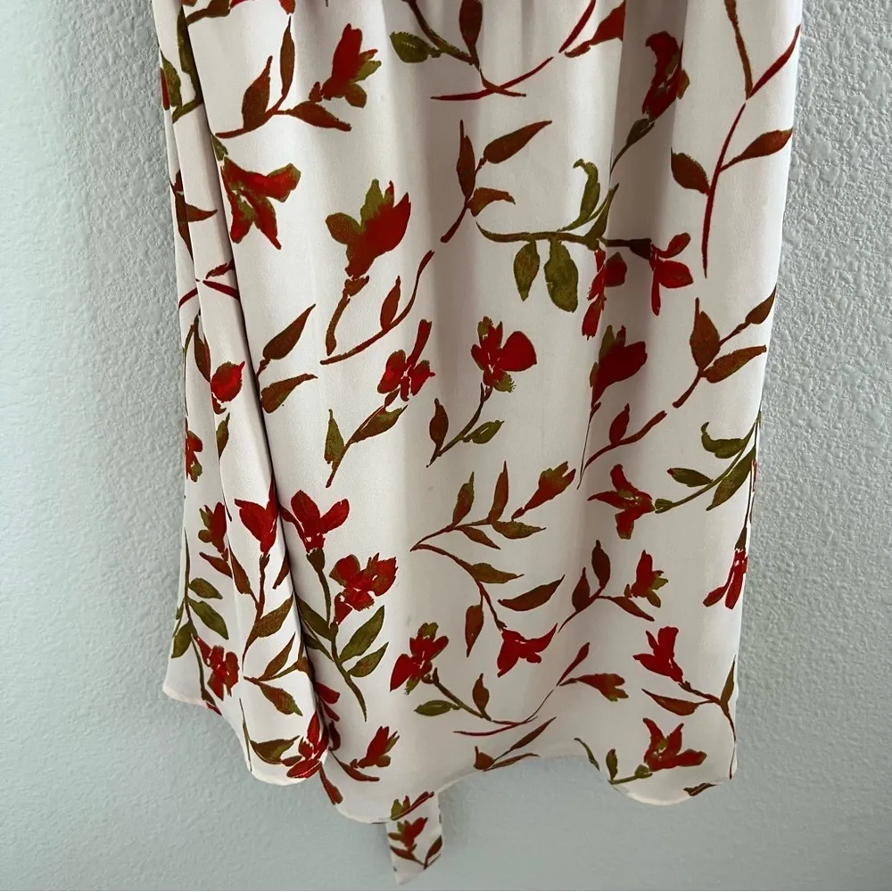 Lovers + Friends Peach Pink Floral Dress Smocked Neckline Small - Image 4