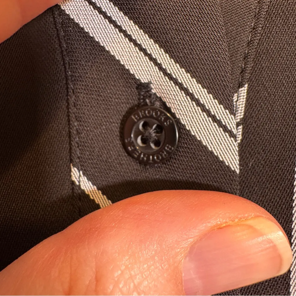 Brooks Brothers Black White Striped Shirt Dress Womens 0P Preppy Dark Academia - Image 8