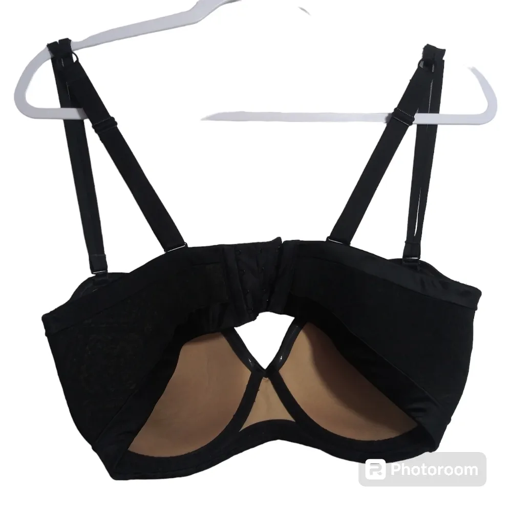 Ambrielle Strapless Multiway Full Figure Push Up Bra Size 36DDD Black - Image 2