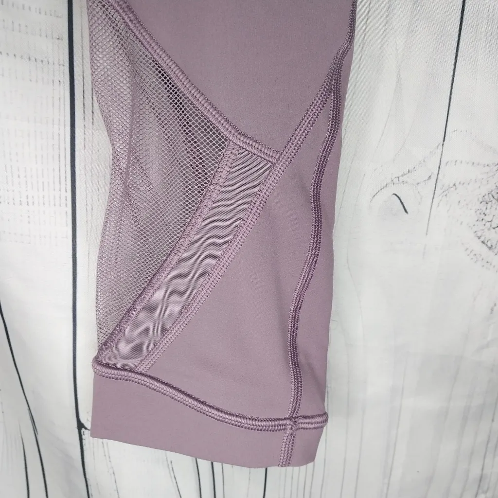 Lululemon Forget The Sweat Tight 25" Womens 10 High Rise Purple Mesh Yoga Pants - Image 4