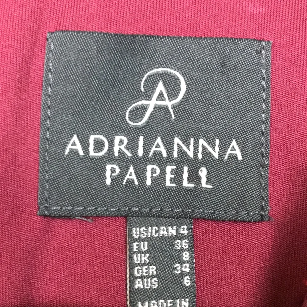 Adrianna Papell Women’s Textured Pattern Net Bust Burgundy Tank A-Line Dress - Image 10